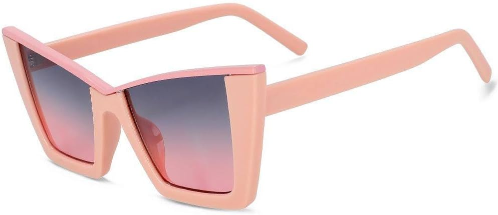 

Ретро-солнцезащитные очки «кошачий глаз» для женщин, популярные солнцезащитные очки, черные очки для водителей, зеркальные очки с защитой от УФ-излучения UV400 TKKTLLT, C6pink