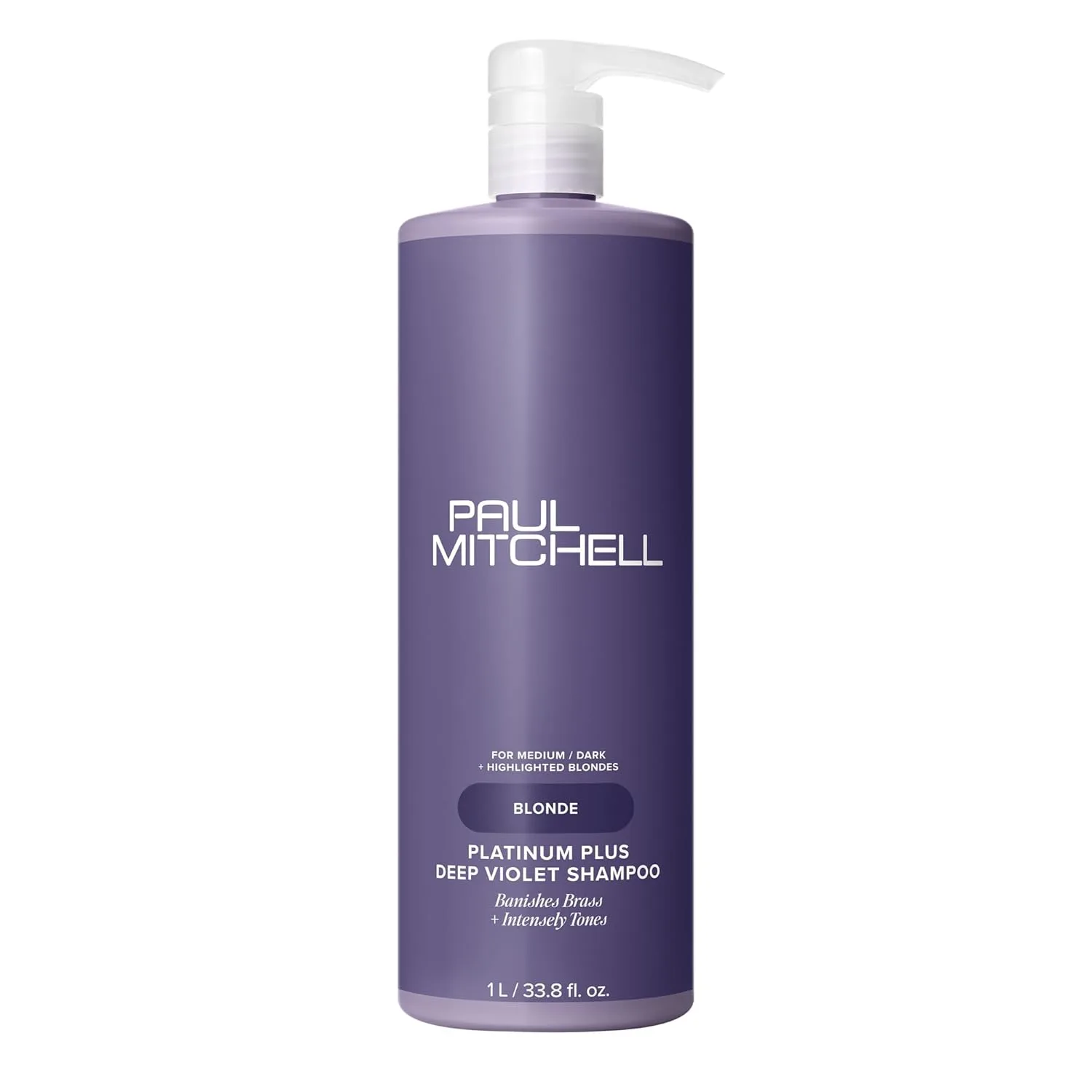Шампунь Paul Mitchell Platinum Plus Deep Violet устраняет желтизну и интенсивно тонирует волосы. Идеально подходит для светлых, мелированных, седых или серебристых волос. 1000 мл (.), yellow