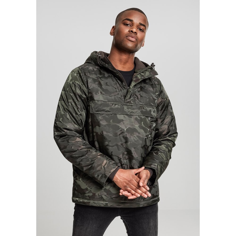 

Куртка Urban Classics Windproof Padded Pullover Over, зеленый