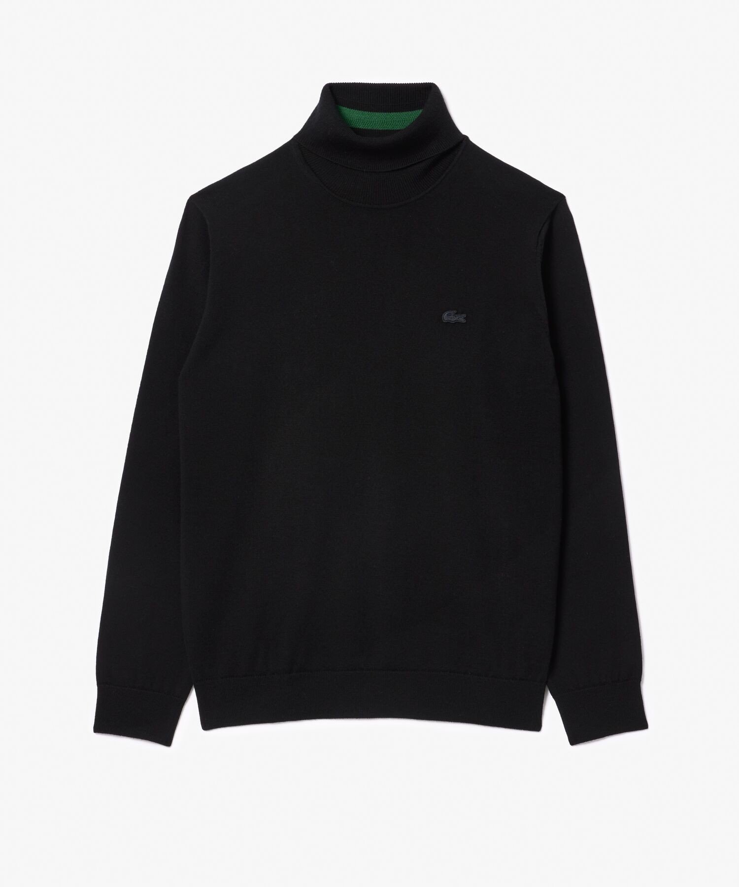 Свитер с высоким воротником из мериносовой шерсти LACOSTE, Black — фото 4