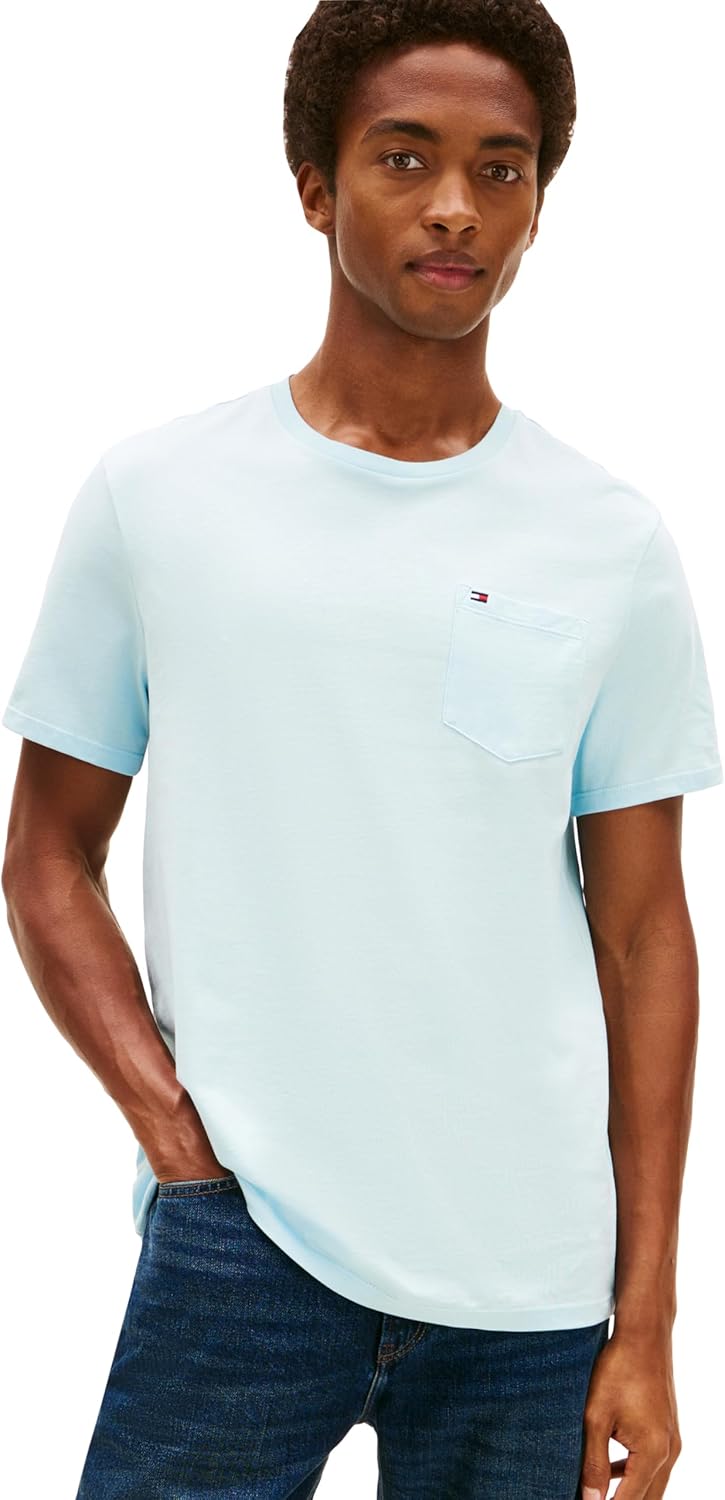 

Мужская футболка Tommy Hilfiger Essential из хлопка с коротким рукавом, круглым вырезом и карманом, Corydalis Blue, Синий, Мужская футболка Tommy Hilfiger Essential из хлопка с коротким рукавом, круглым вырезом и карманом, Corydalis Blue