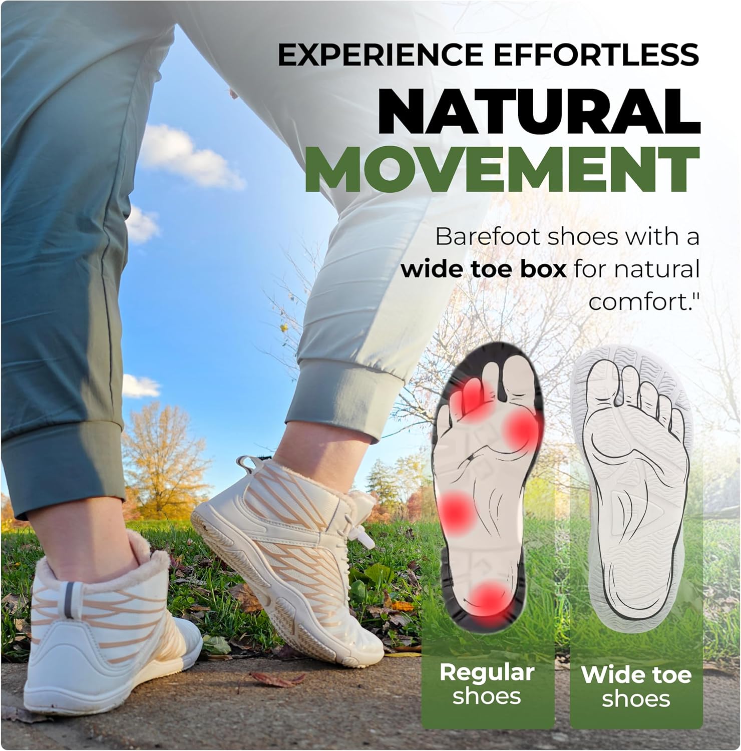 Зимние ботинки для походов Hike Footwear HF Barefoot - Эргономичные поддерживающие зимние ботинки для походов, подошва с нулевым перепадом, широкая носочная часть, инновационный дизайн, унисекс, коричневый — фото 3