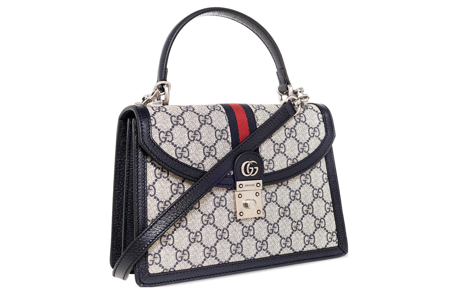 Сумка через плечо GUCCI Ophidia из холста и кожи — фото 2
