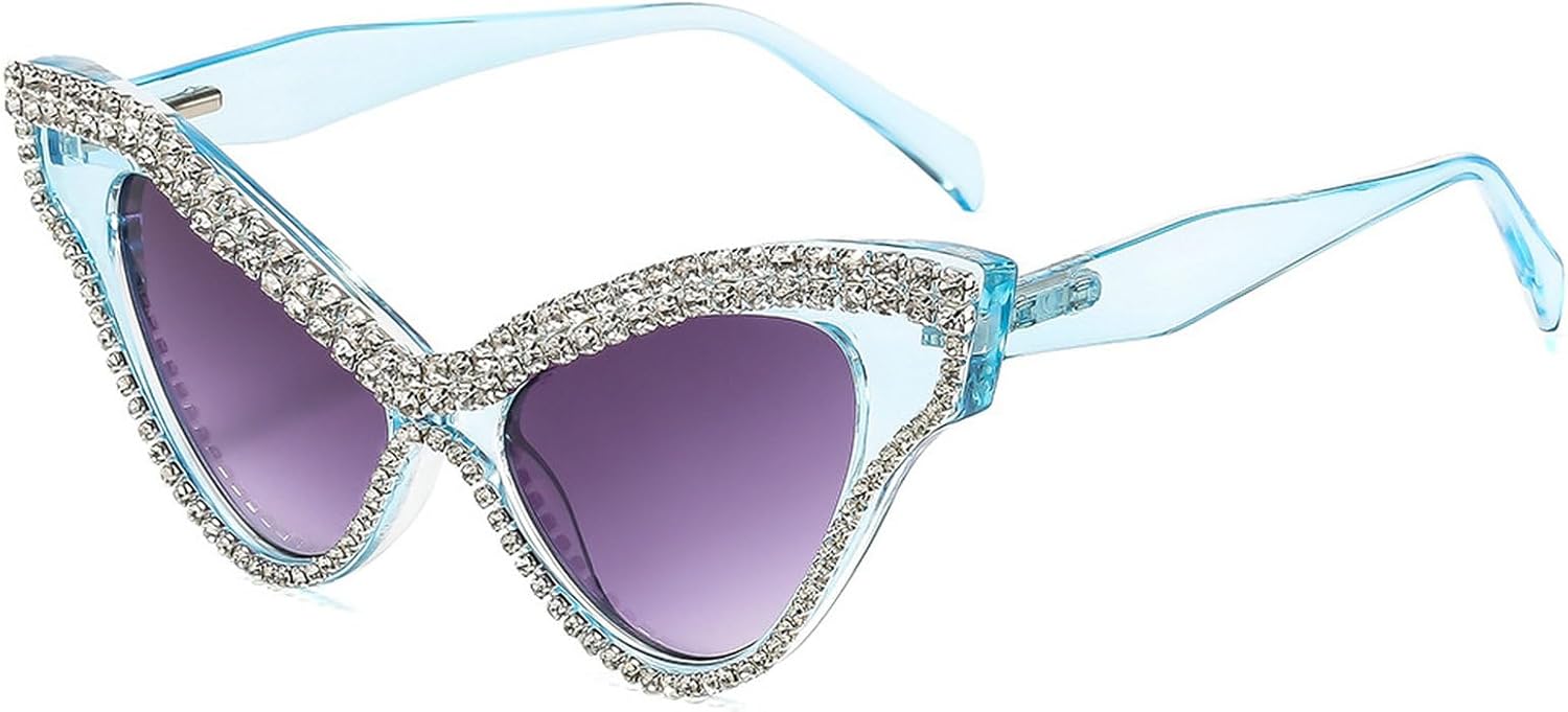 

Модные солнцезащитные очки «кошачий глаз» со стразами для женщин, большие солнцезащитные очки с блестящими кристаллами и бриллиантами, украшение для вечеринки mincl, C4