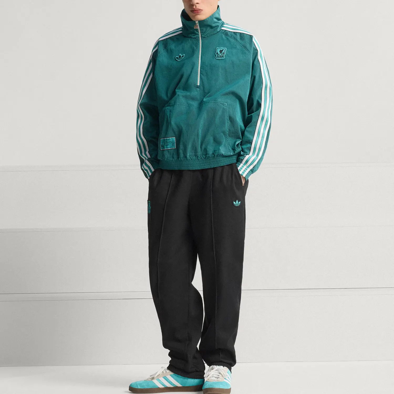 Adidas AdiClub Liverpool Fc Terrace Icons Half Zip Jacket Adidas Originals, зеленый — фото 4