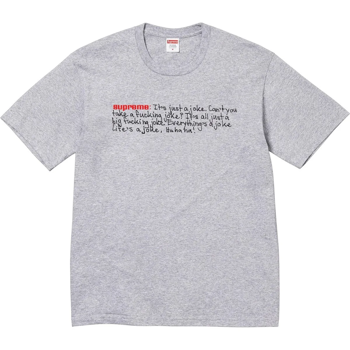 Футболка с принтом шутка unisex Supreme, серый