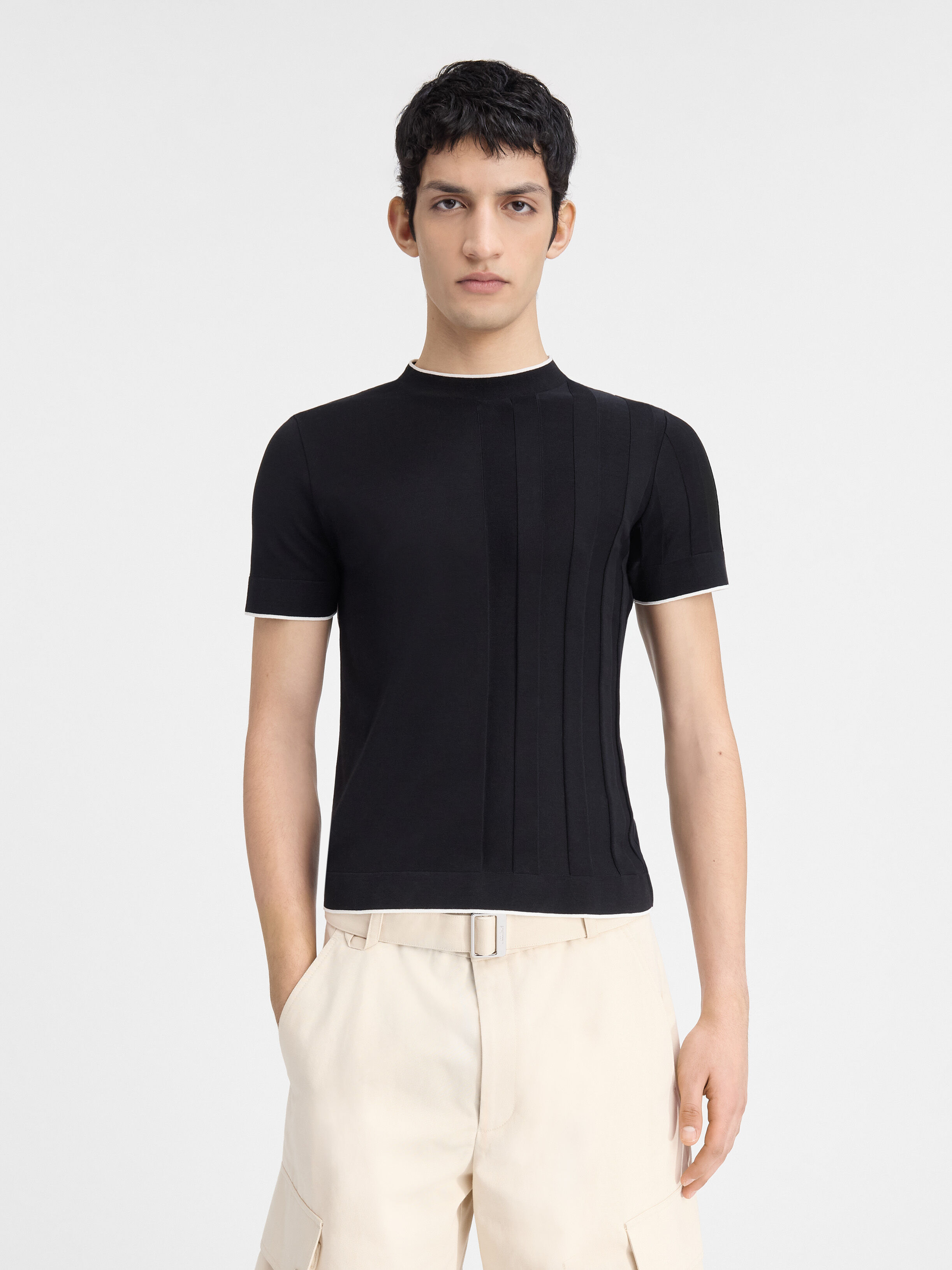

Асимметричная трикотажная футболка JACQUEMUS The Tricot t-shirt, черный