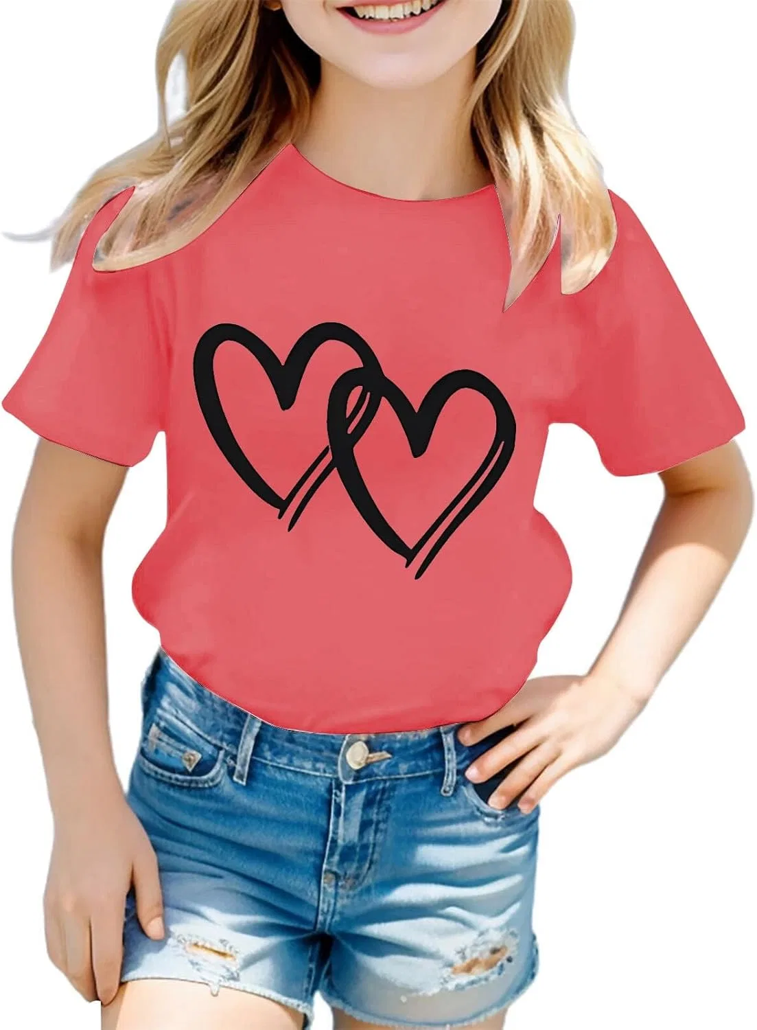 Футболка с принтом Bwaydeg, девочкам 3-12 лет, Watermelon Red