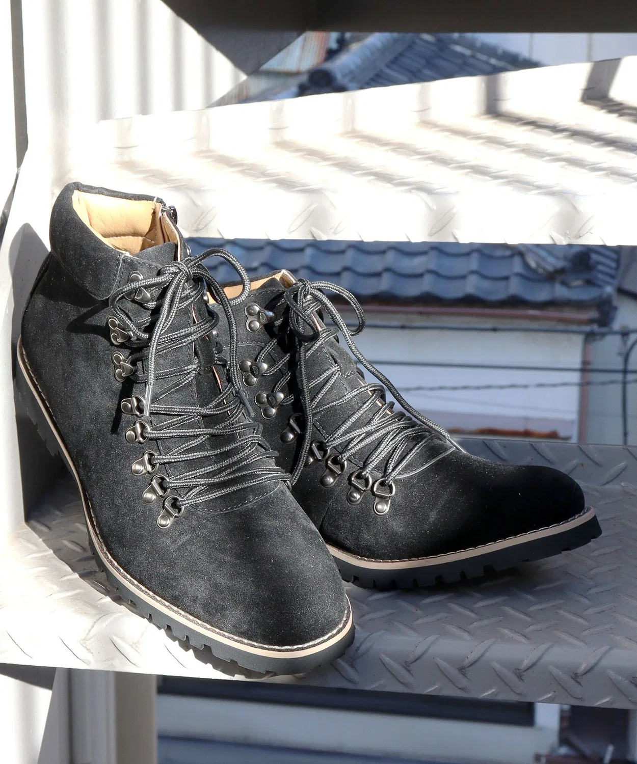 Ботинки горные Casual Mountain Boots бренд AAA+ на шнуровке с боковой молнией, цвет верблюжий — фото 4