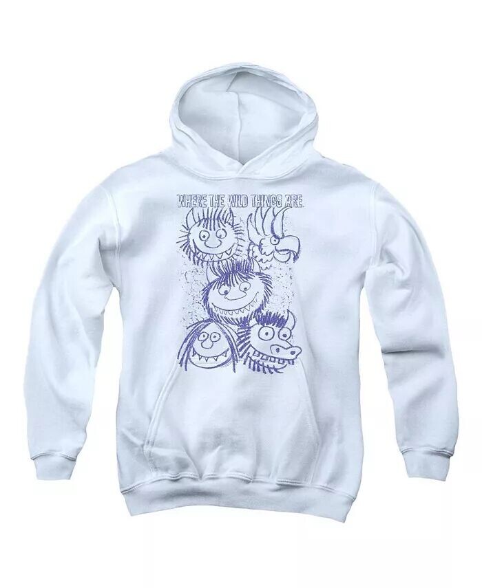 

Толстовка с капюшоном Wild Sketch для мальчиков и девочек Where The Wild Things Are, белый