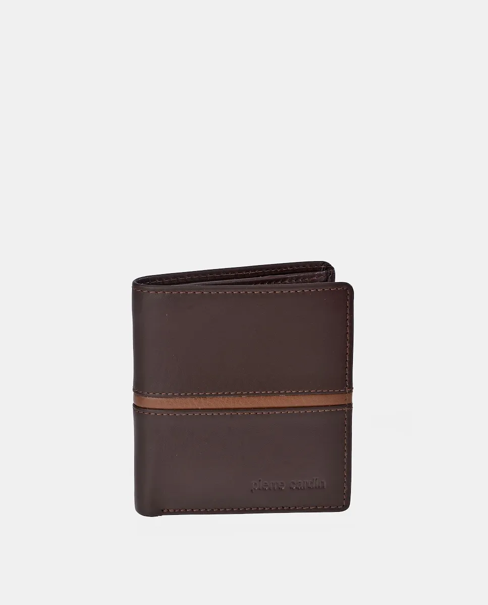 

Мужской кошелек из кожи черного/бордового цвета Pierre Cardin