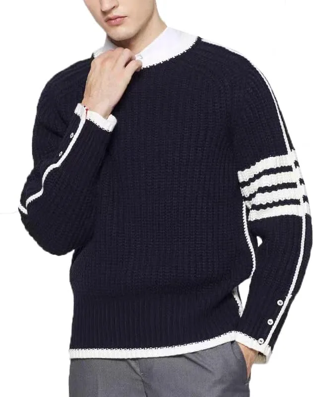 

Мужской свитер с длинным рукавом, цветной блок, полосатый LLJYLYHRHD