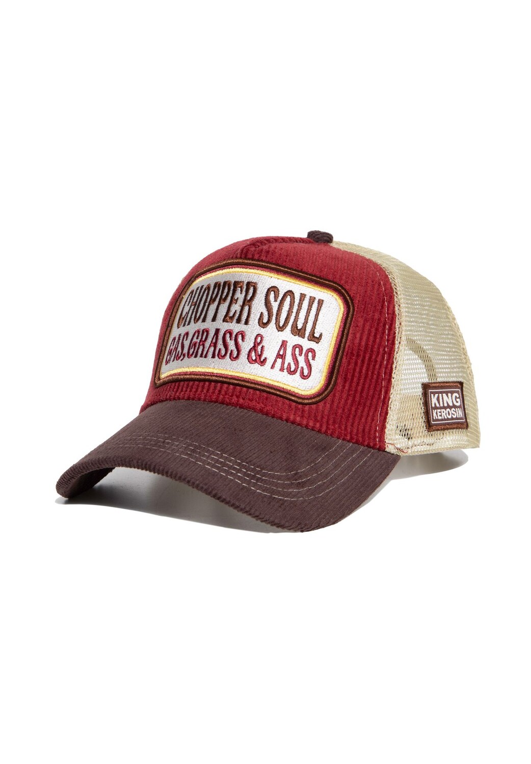 

Кепка дальнобойщика с качественной вышивкой Chopper Soul KING KEROSIN, красный