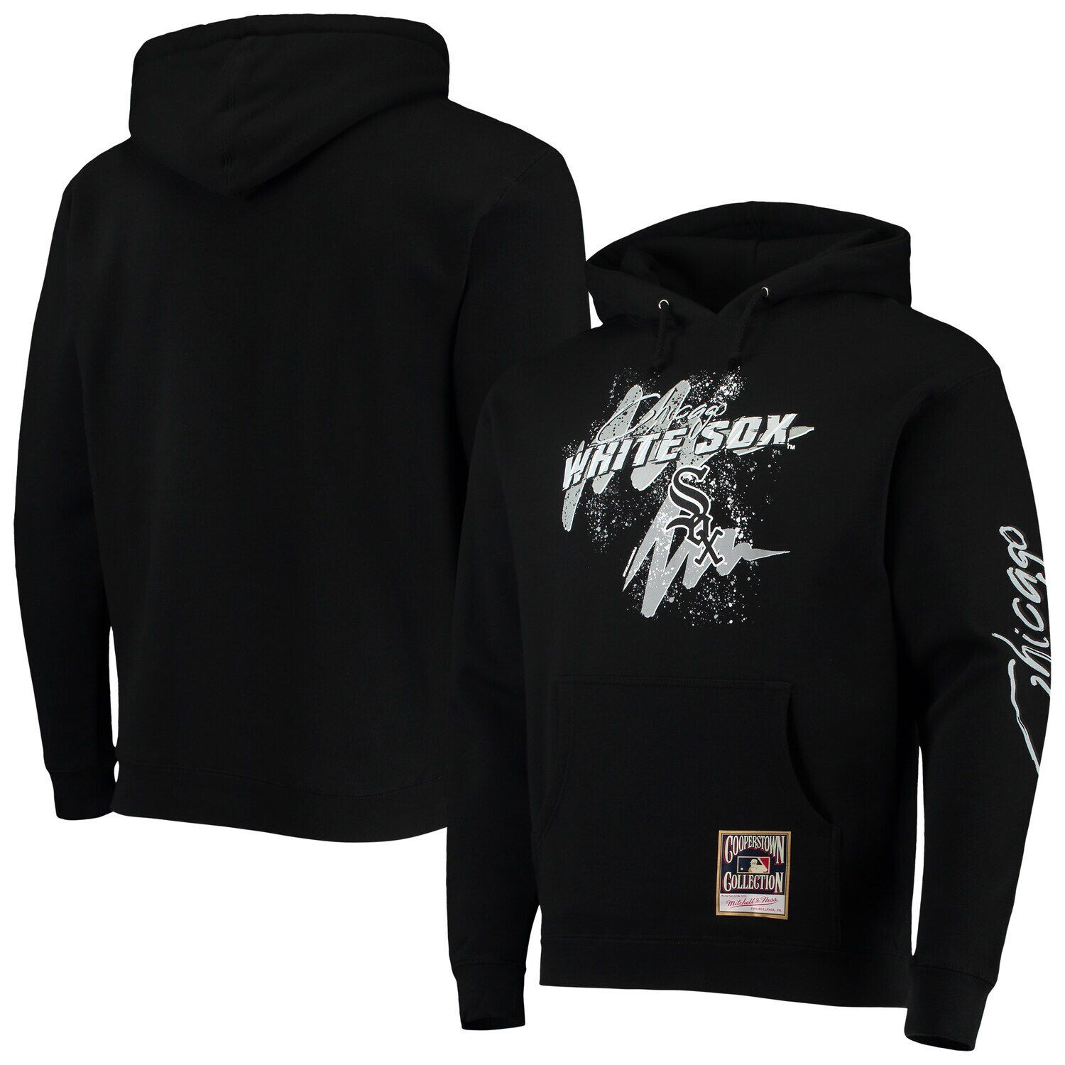 

Мужской пуловер с капюшоном Mitchell & Ness Black Chicago White Sox Hyper Hoops