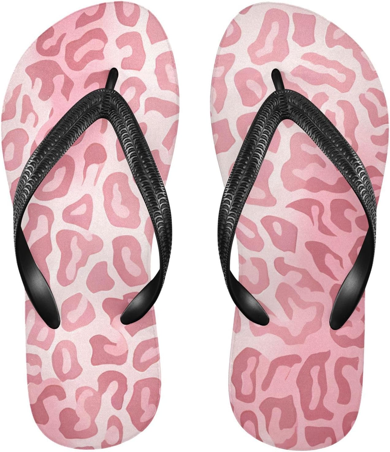 

Женские шлепанцы YMGQYJ, повседневные летние сандалии; мужские шлепанцы для пляжа и улицы- бледно-розовый леопардовый принт