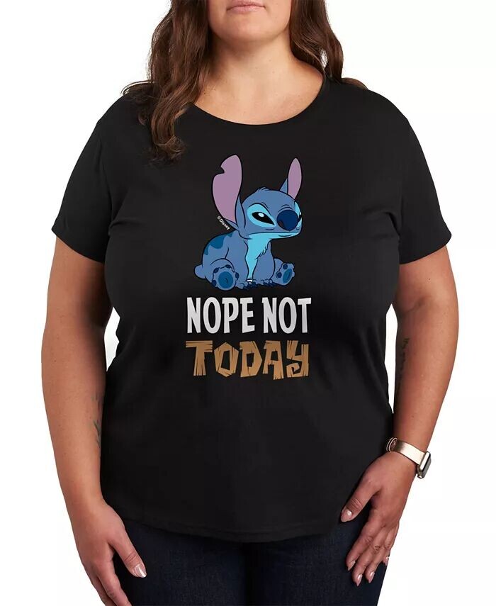 

Модная футболка больших размеров с рисунком Lilo & Stitch Nope Not Today Hybrid Apparel, черный