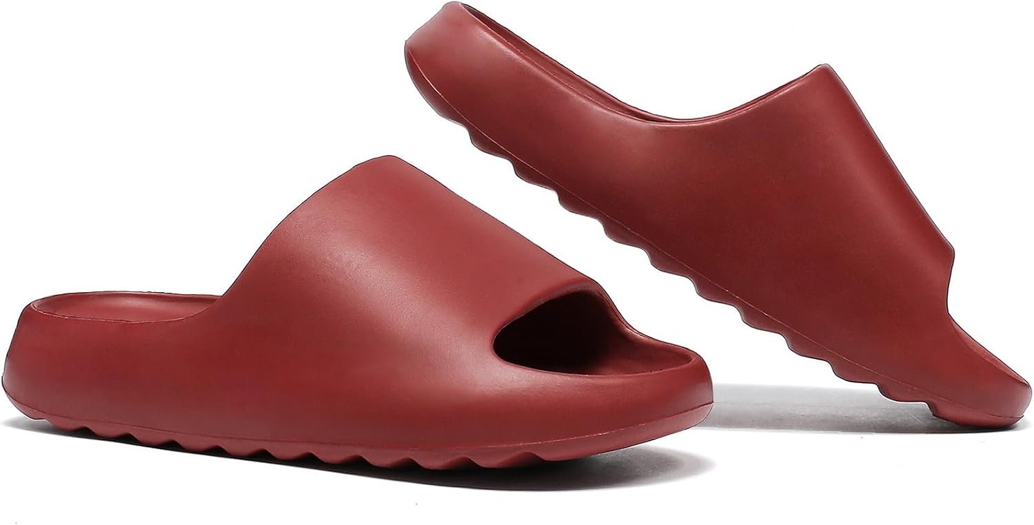 

Шлепанцы Cloud Slides для женщин и мужчин, шлепанцы на платформе, нескользящие, быстросохнущие, мягкие, легкие, с толстой подошвой и открытым носком, для дома и улицы Youermei, красный