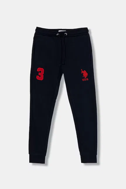 Джоггеры детские из хлопка U.S. Polo Assn., синий — фото 2