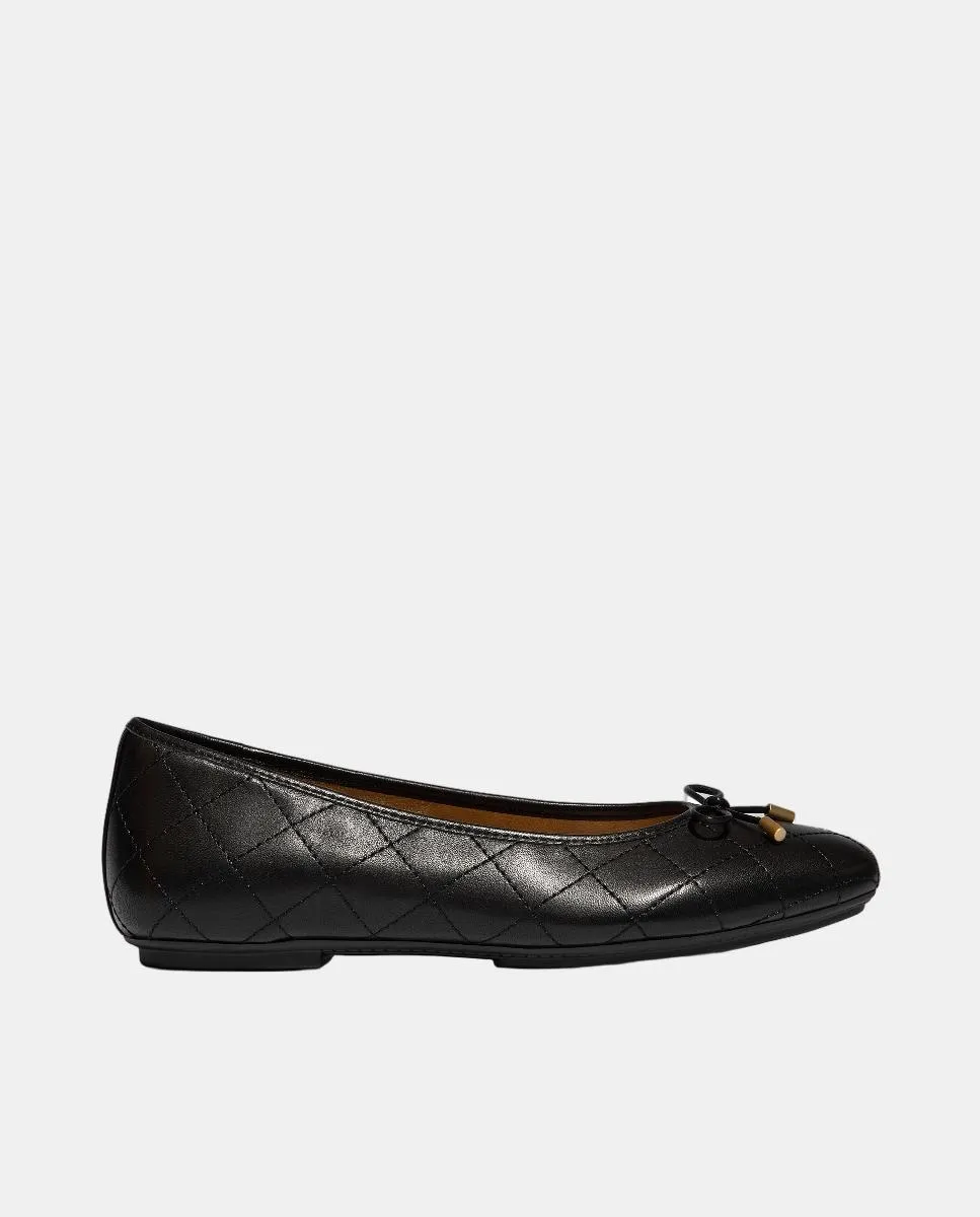 Кожаные балетки Delicato Bow Quilted Fitflop FitFlop, черный