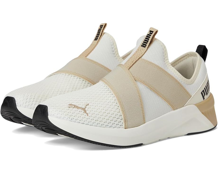 Кроссовки PUMA Softride Harli Slip-On Cross Training Shoes, цвет Warm White-Toasted Almond-Puma Black
