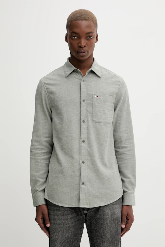 

Хлопковая рубашка Tommy Jeans, зеленый