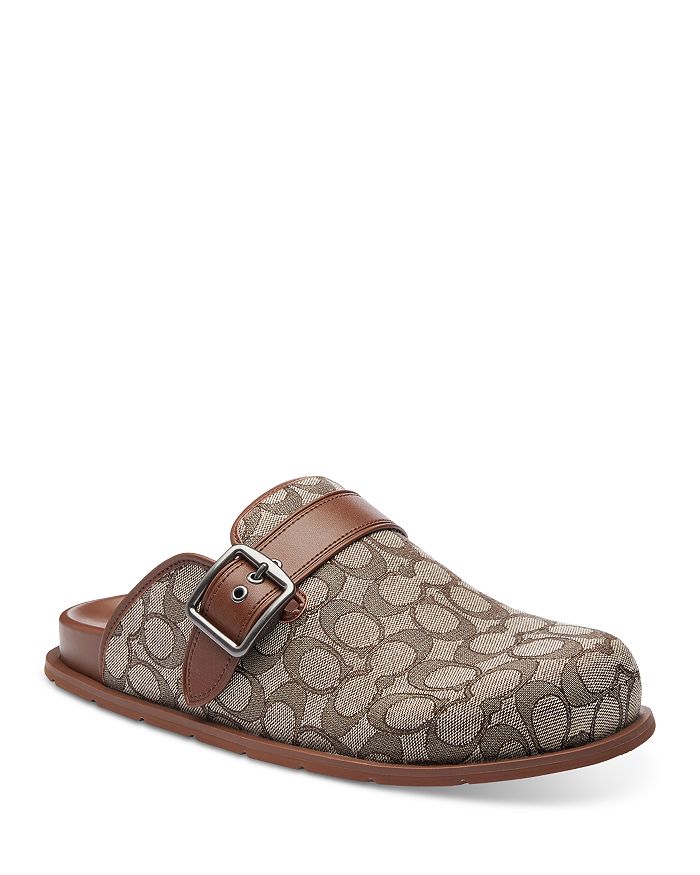 

Мужские кожаные клоши с пряжкой Signature Jacquard COACH, коричневый