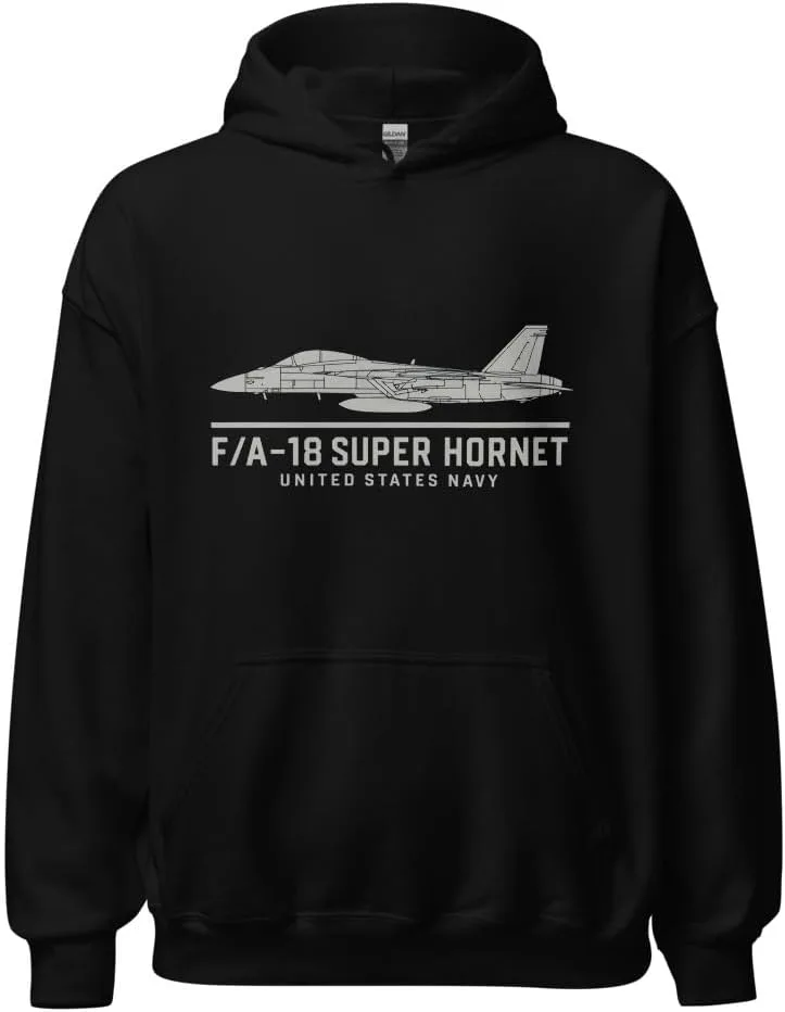 Толстовка F/A-18 Super Hornet с принтом истребителя ВМС США Generic, черный