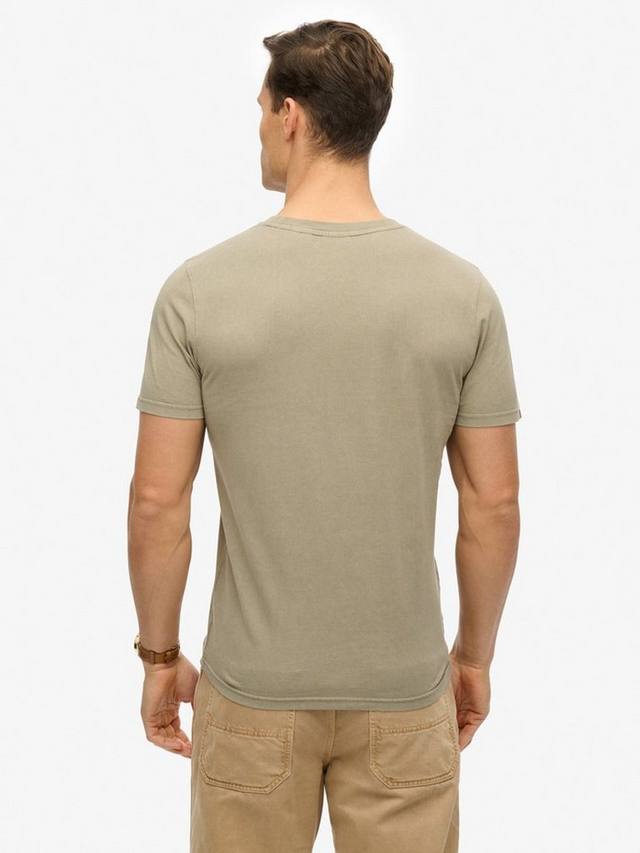 Винтажная футболка с логотипом из органического хлопка Superdry, цвет Light Khaki Green — фото 2