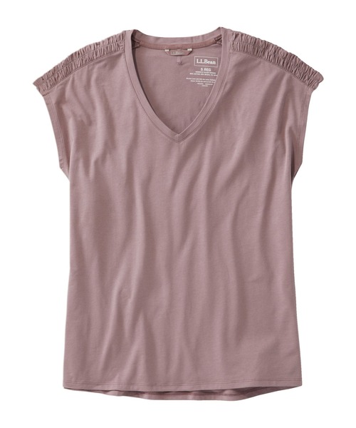 

Футболка женская с V-образным вырезом и коротким рукавом L.L.Bean, сиреневый, Фиолетовый, Футболка женская с V-образным вырезом и коротким рукавом L.L.Bean, сиреневый