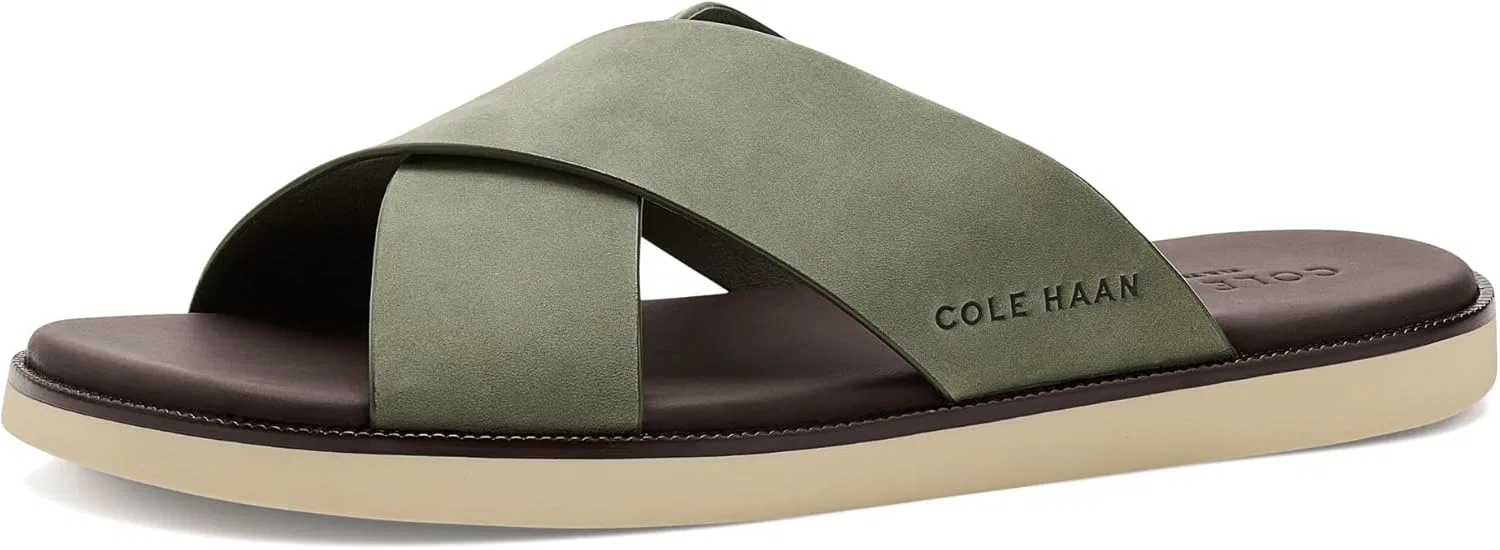 Мужские сандалии Cole Haan Nantucket с перекрестными ремешками, Dusty Olive Nubuck Angora