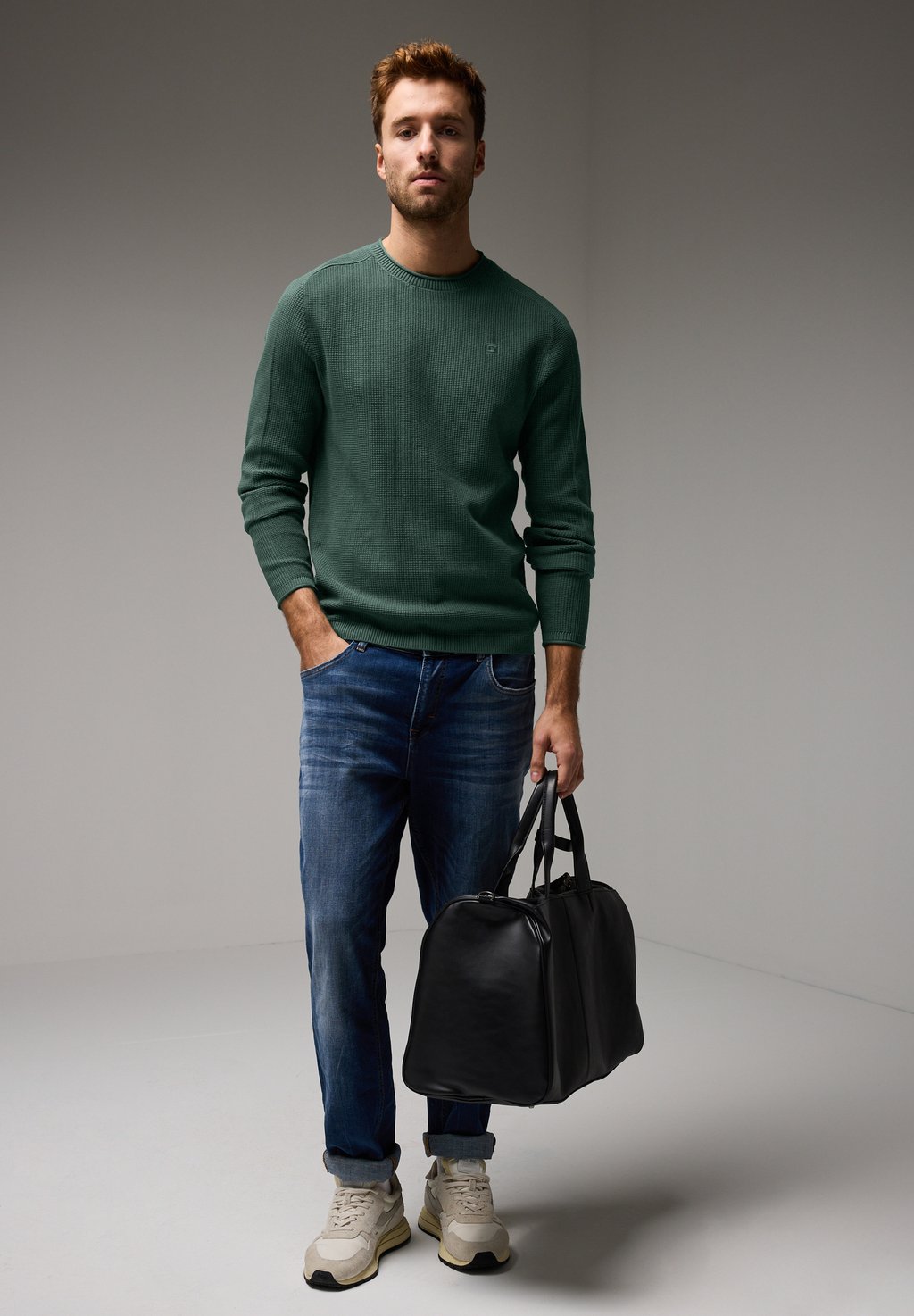 

Свитер FEINER STRUKTUR Street One MEN, зеленый