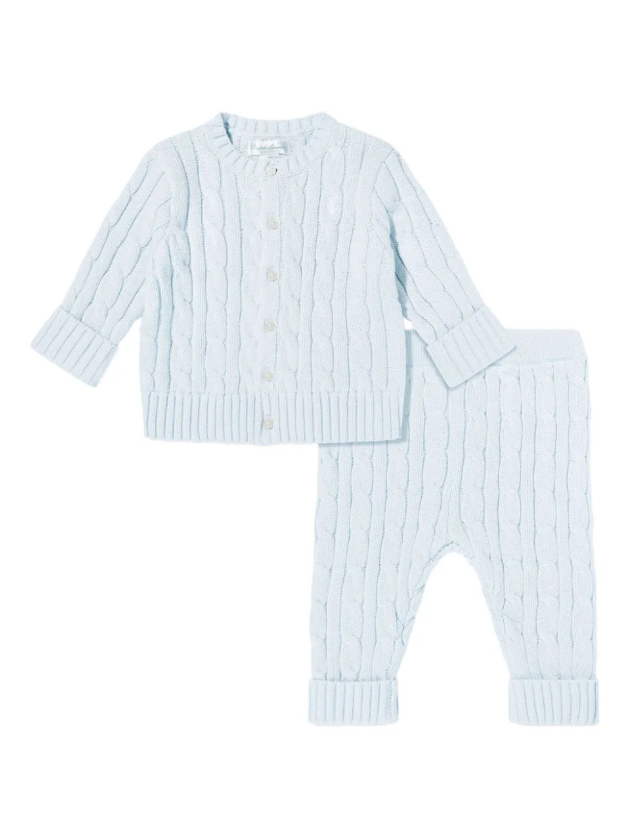 

POLO RALPH LAUREN KIDS комплект из кардигана и брюк фактурной вязки, синий