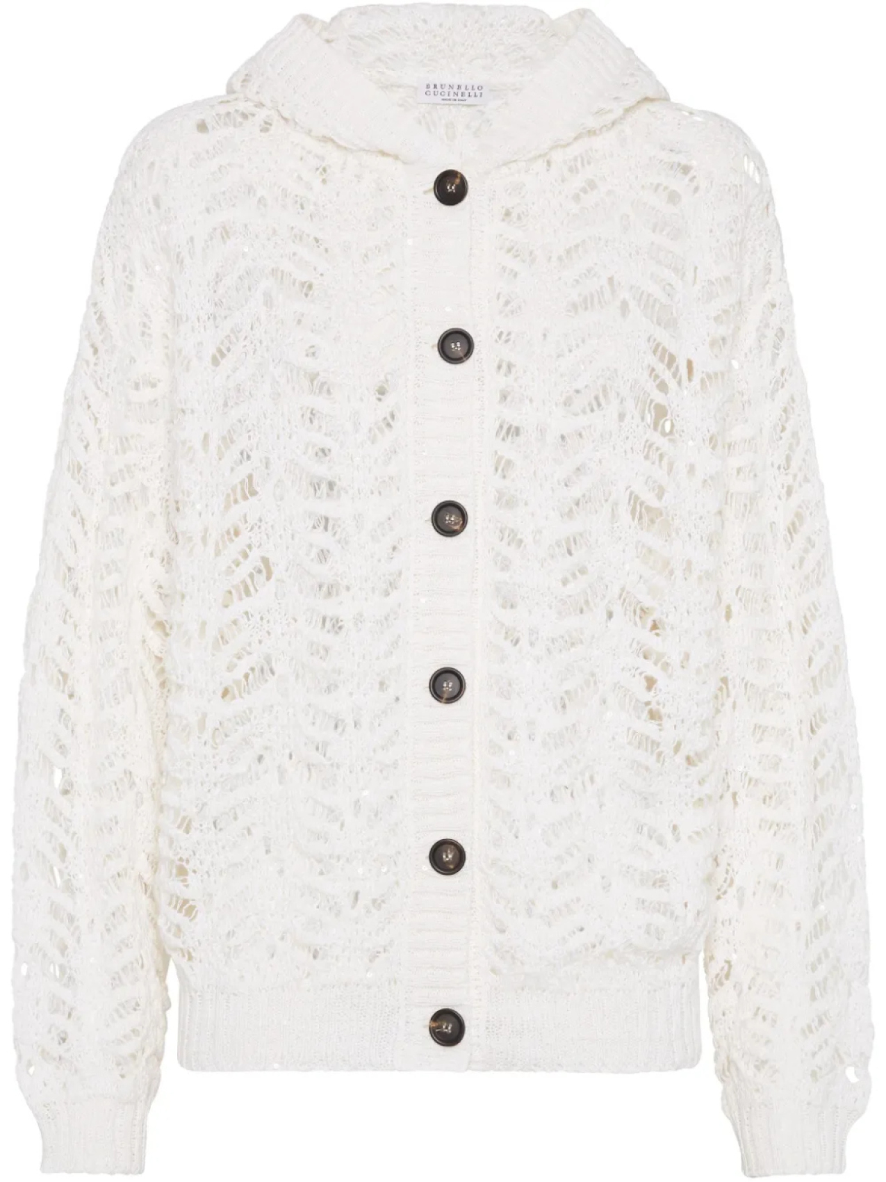 

Brunello Cucinelli кружевной кардиган Foliage, белый