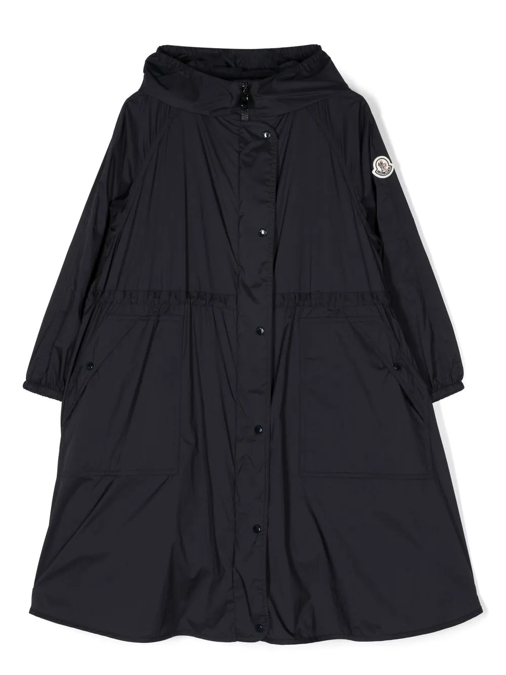 

Плащ с капюшоном и логотипом Moncler Enfant, синий