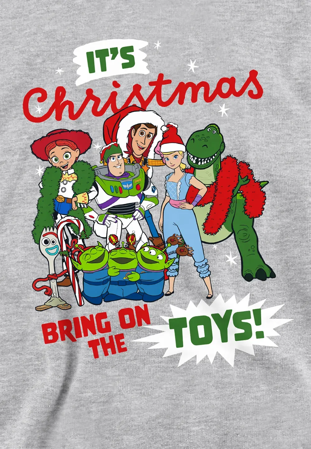 Детская худи Toy Story Christmas Group, Disney, серый — фото 2