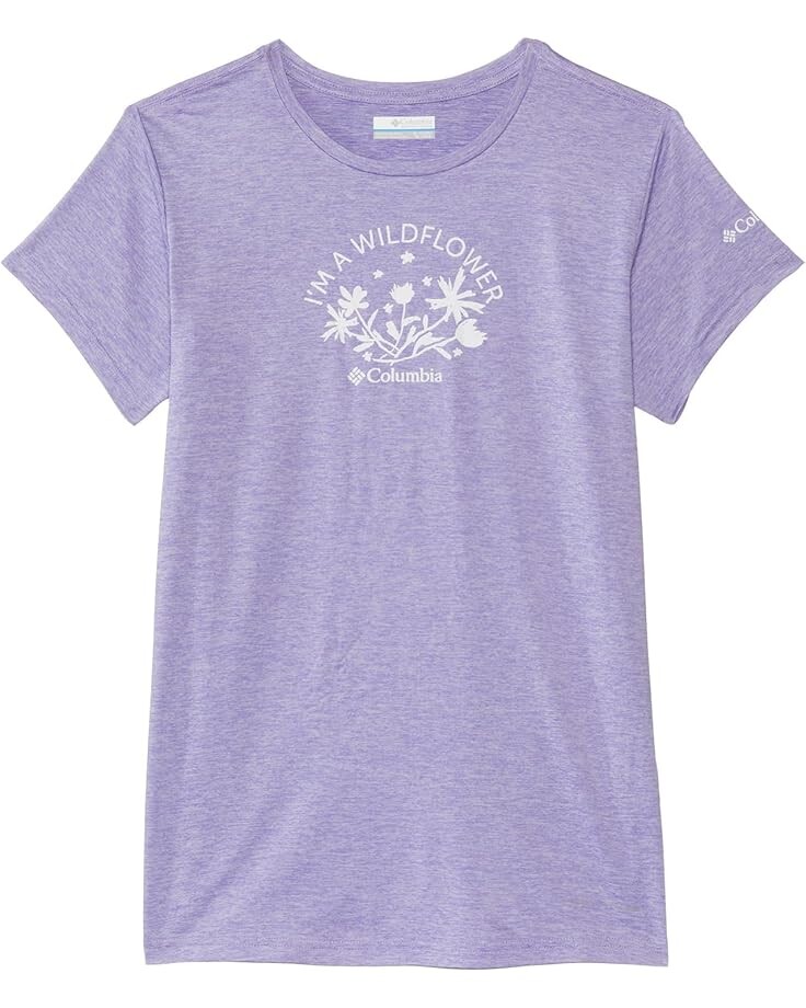

Рубашка Columbia Kids Mission Peak Short Sleeve Graphic Shirt, цвет Paisley Purple/Floral Fancy