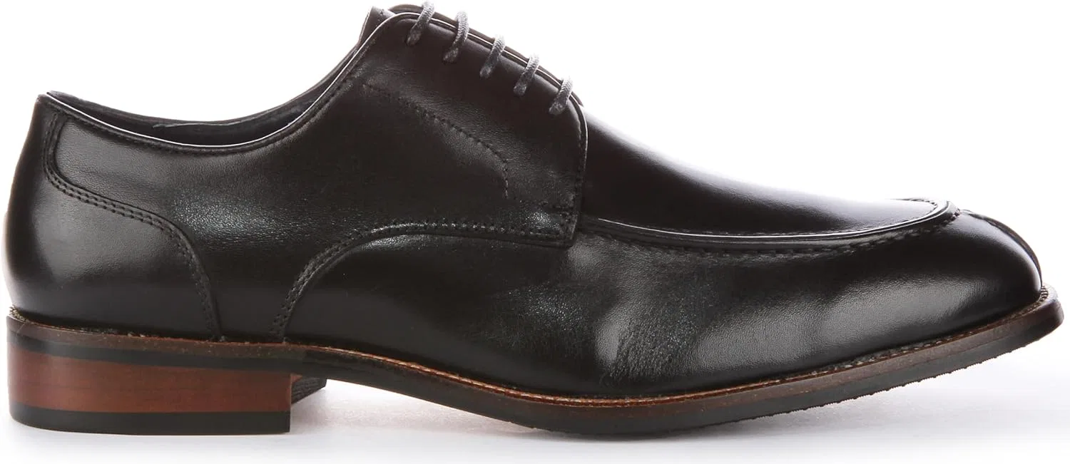 Мужские туфли-оксфорды JUSTINREESS ENGLAND Ash с мокасиновым носком и шнуровкой, Black — фото 2
