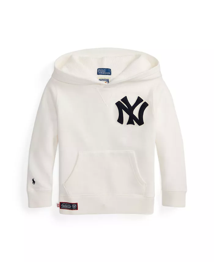 

Детская и мальчиковая флисовая толстовка с капюшоном Yankees Polo Ralph Lauren, белый
