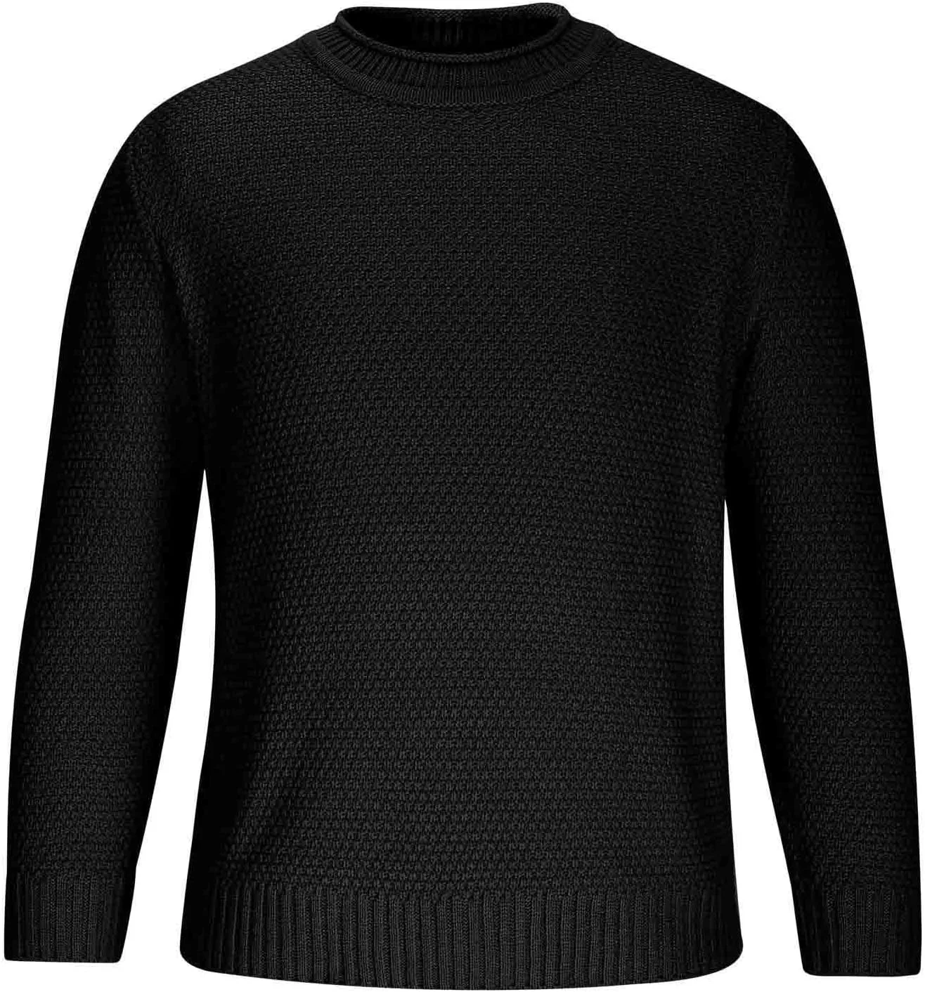 

Свитер мужской с воротником-стойкой, вязаный, с длинными рукавами, фактурный, теплый Mrmaere