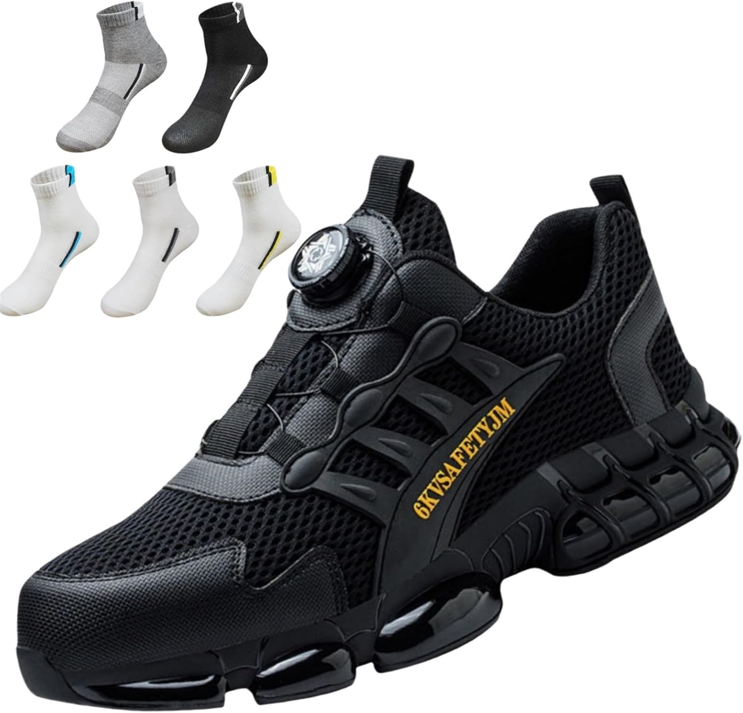 

Рабочие ботинки со стальным носком на 8 см выше, мужские защитные ботинки со стальным носком - удобные, непрокалываемые, нескользящие рабочие ботинки Generic, 04