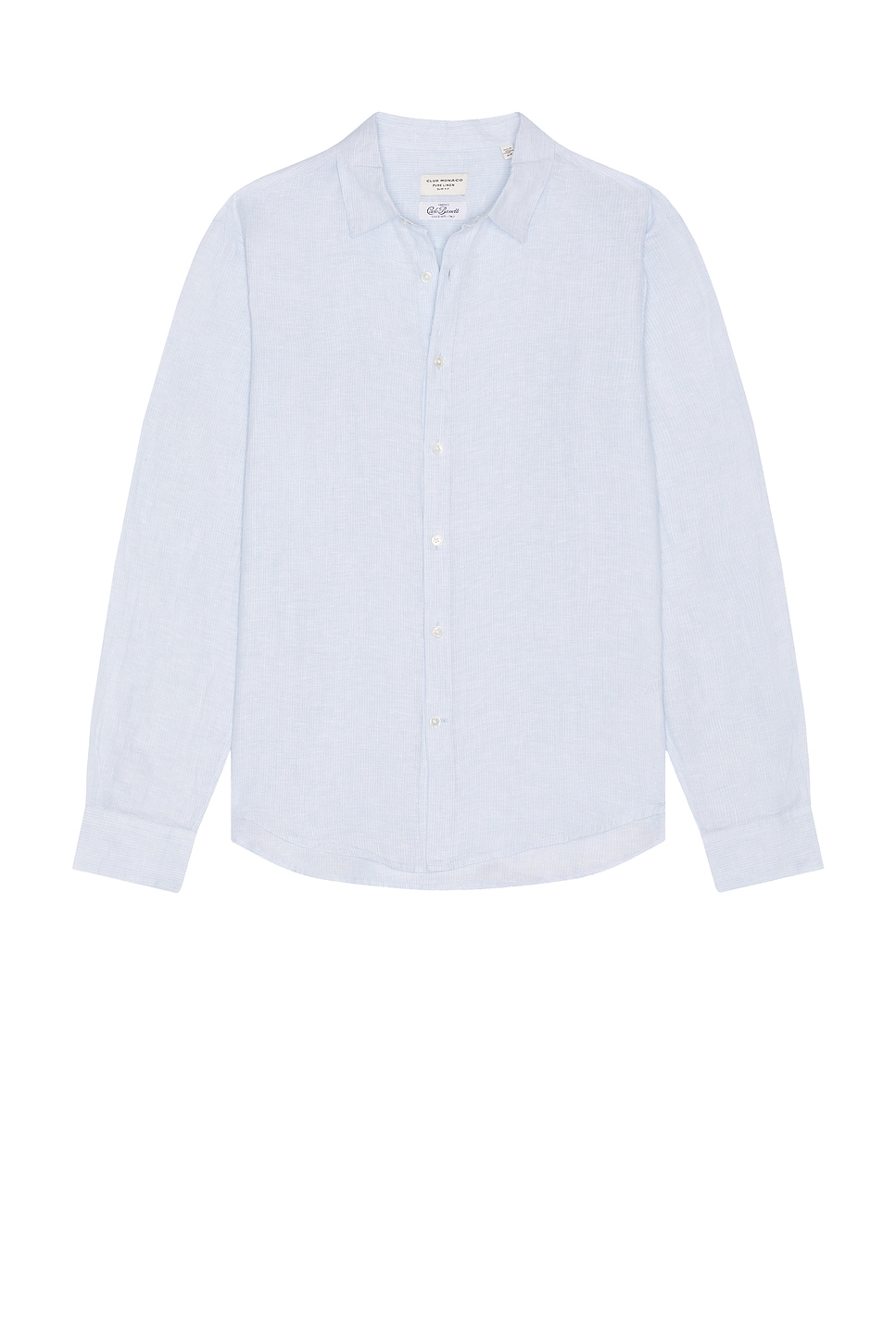 

Узкая итальянская льняная рубашка в полоску Club Monaco, light blue stripe