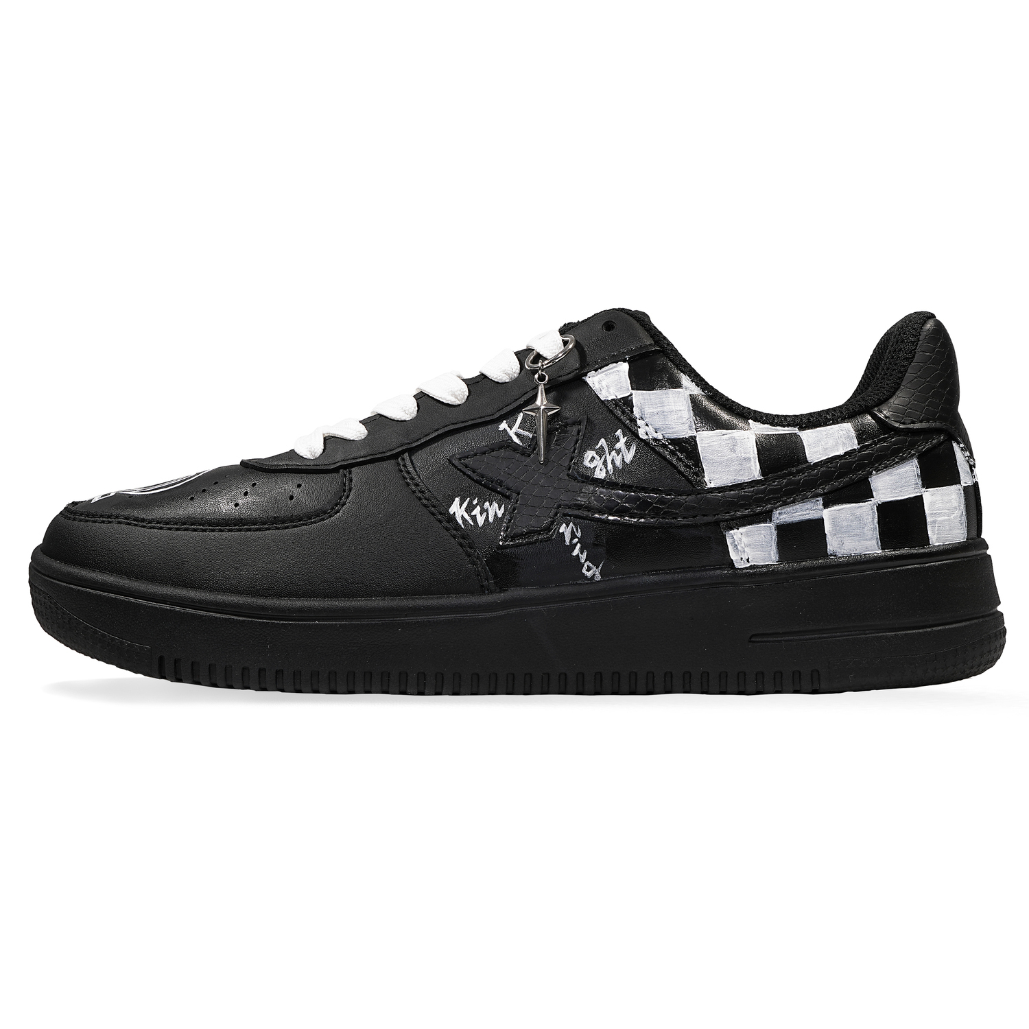 

XTEP Кроссовки Air Force One Skateboard Unisex низкие черно-белые, цвет Black White