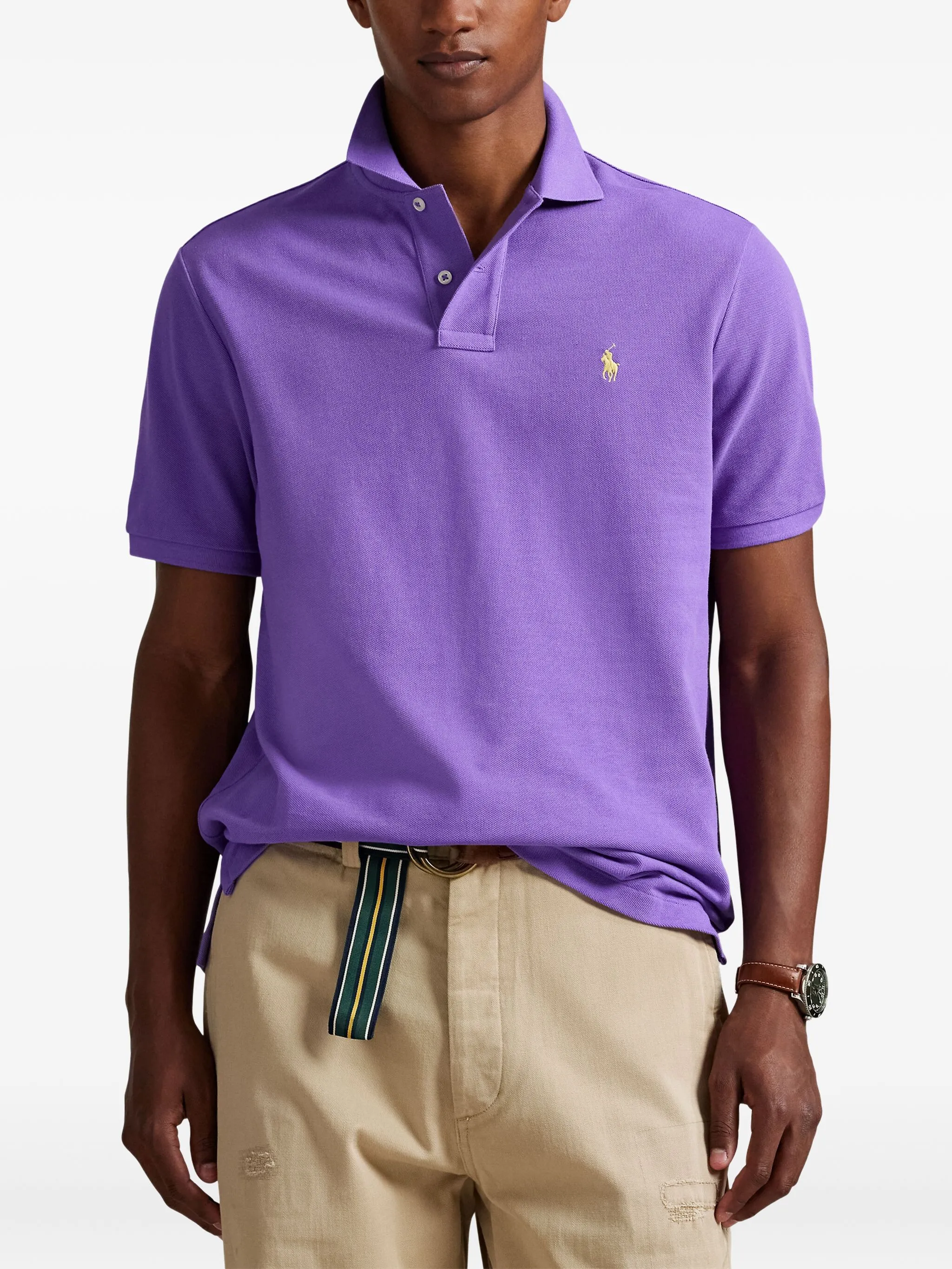Рубашка поло с вышивкой Polo Pony Polo Ralph Lauren, фиолетовый — фото 3