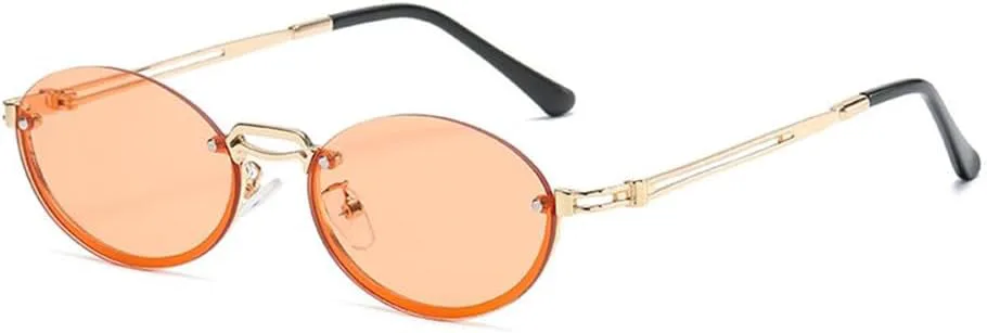 

Женские солнцезащитные очки овальной формы без оправы с защитными линзами UV400. Модные солнцезащитные очки в металлической оправе KTUCN, Translucent Red