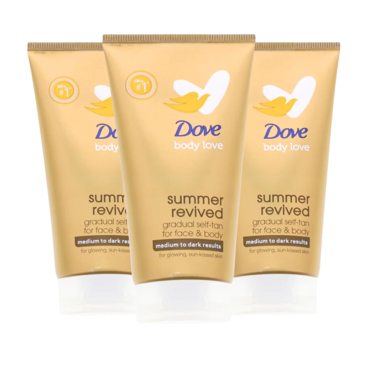 Лосьон для тела Dove Summer Revived с эффектом автозагара, средний/темный, 75 мл, 3 шт. Dove