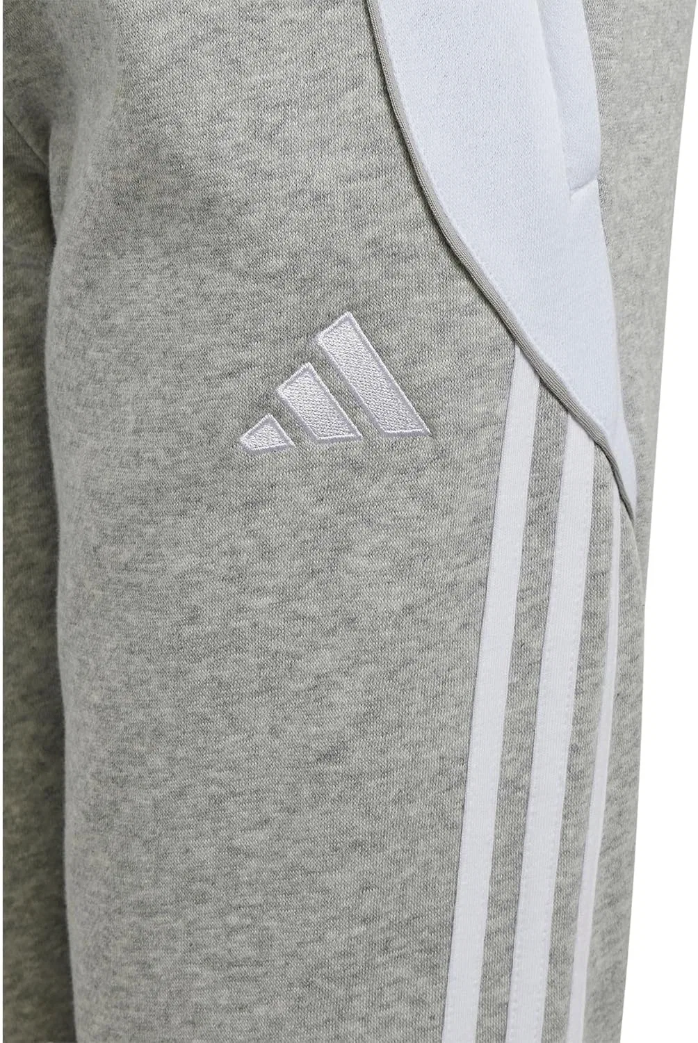 Детские спортивные штаны Adidas Tiro 24, средне-серый меланж/белый — фото 3