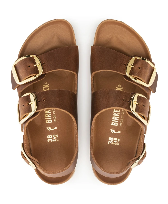 Босоножки Milano с большими пряжками Birkenstock, коричневый — фото 4