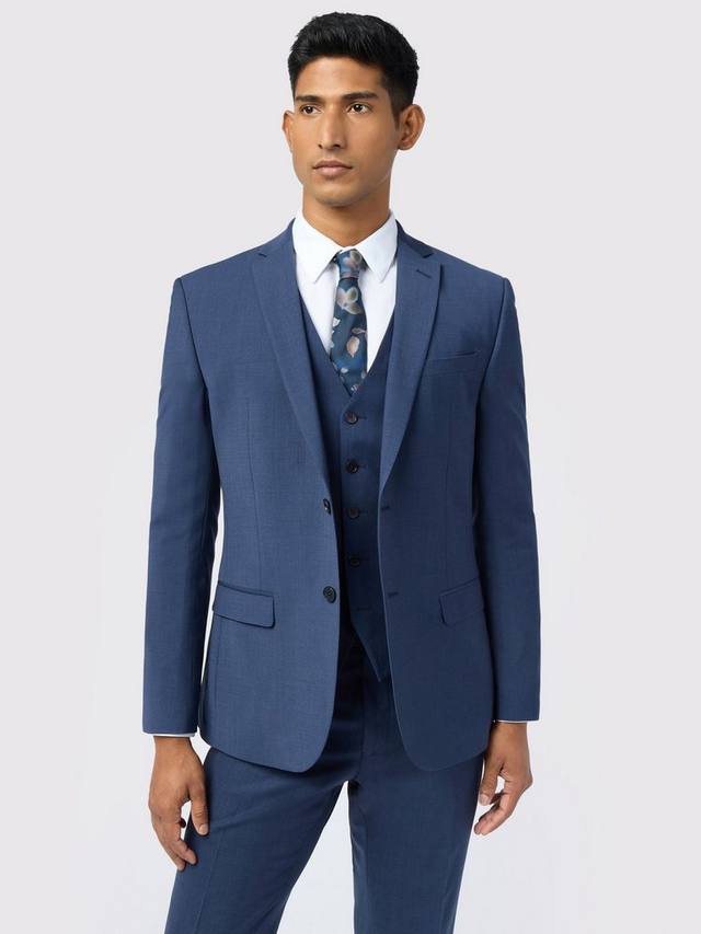 

Стройный пиджак от Panama из шерстяной смеси Ted Baker, Mid Blue