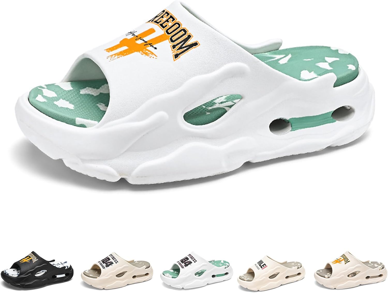 

Мужские модные стильные шлепанцы с открытым носком, дышащие, с мягкой толстой подошвой, удобные, нескользящие, прочные с EVA подошвой, мужская обувь Gezolligheid, Hwhite
