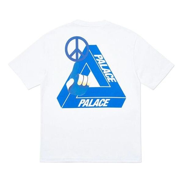 

Футболка men's ss20 tri-smiler t-shirt back triangle logo printing round neck short sleeve white Palace, белый